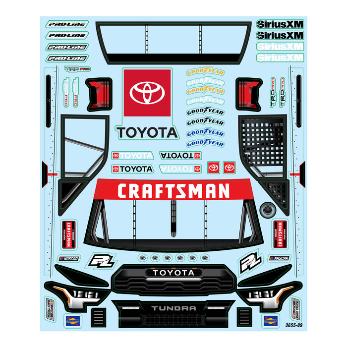 Proline PRO365500 1/12 Pre-Cut 2024 Toyota Tundra Truck Clear Body: Losi NASCAR