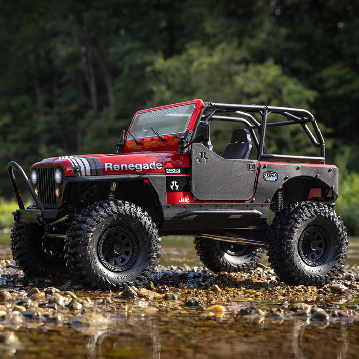 Axial AXI03008V2T1 1/10 SCX10 III Jeep CJ-7 4X4 RTR Brushed Rock Crawler, Red