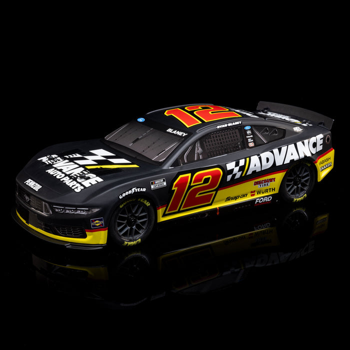 LOSI LOS1122512 1/12 NASCAR RC Racecar Ryan Blaney No. 12 2025 Advance Auto Ford Mustang 2S AWD RTR Brushed On-Road (Battery & Charger included, Black