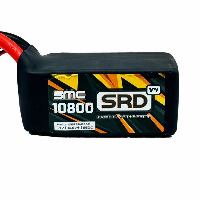 SMC 108250-2S2PV4 7.4V SRD-V4 10800mAh 2S 250C NO Connector Soft case Drag LIPO BATTERY Racing pack