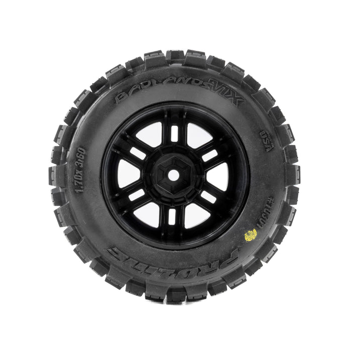 Pro-Line PRO1030110 Badlands Front/Rear Tires MTD 12mm Black Split Six (2): ARRMA MINI KRATON
