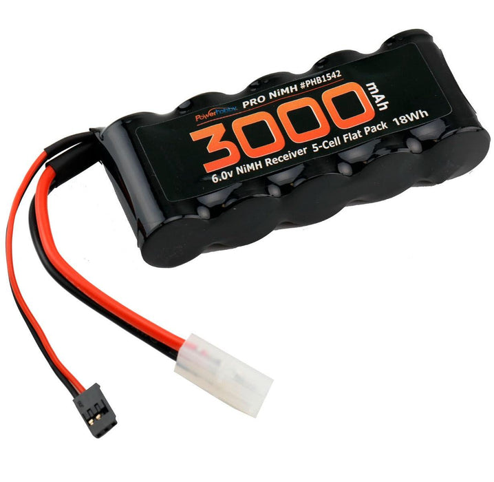 Powerhobby PHB1542 6v 3000mAh 5-Cell Flat Receiver RX NiMH Battery 1/5 scale
