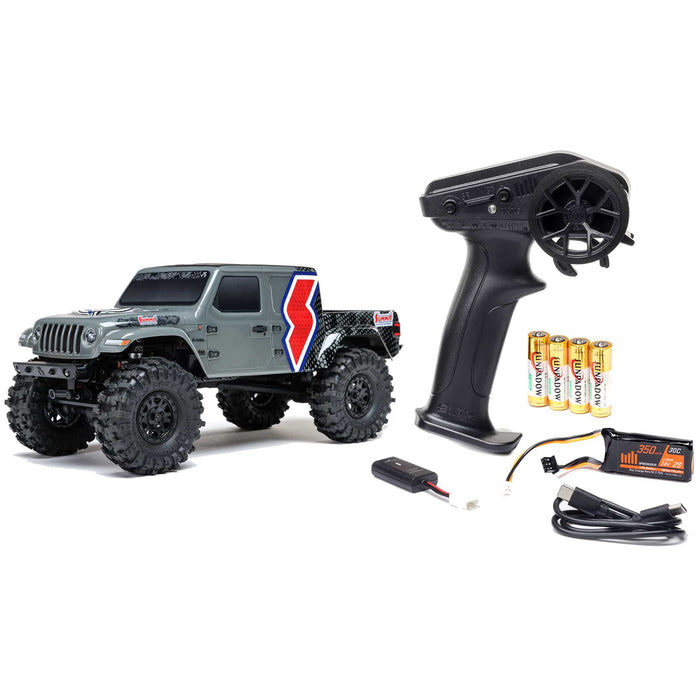 Axial AXI-2324 1/24 SCX24 Summit Racing Jeep Gladiator 4X4 Rock Crawler RTR (Battery & Charger Included), Gray