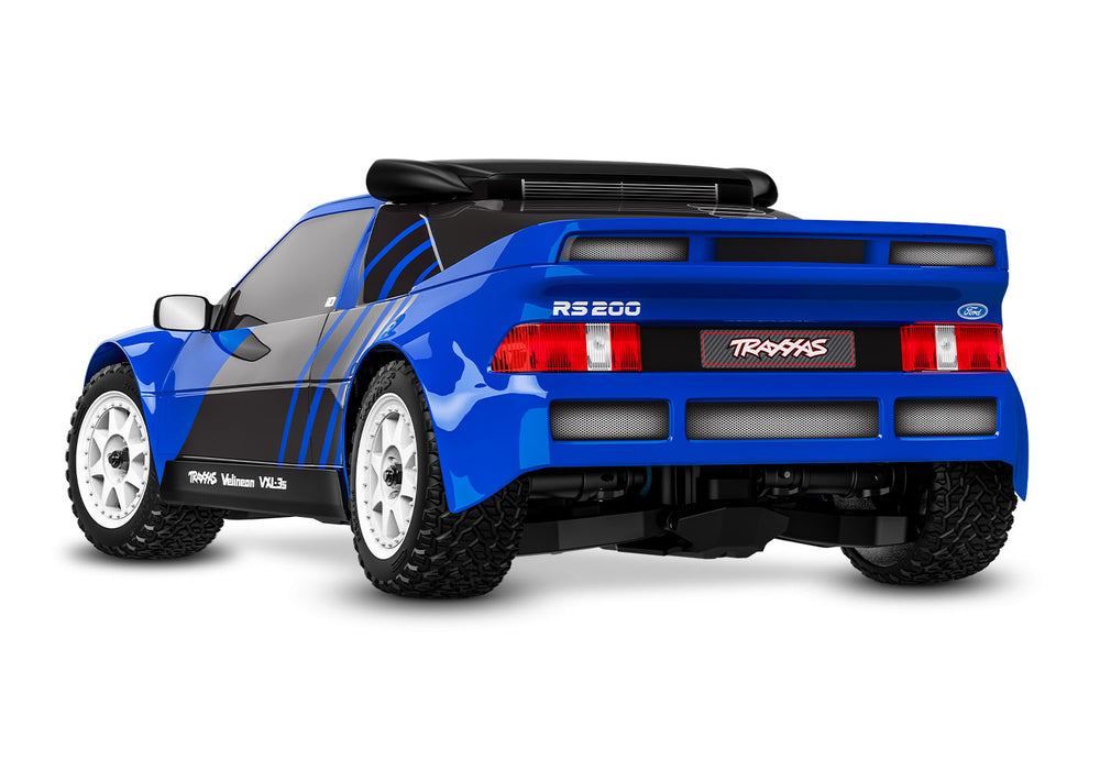 TRAXXAS TRA108046-1-BLUE Mini Rally VXL Ford RS200 BLUE car Ready-To-Race®, with TQi™ 2.4 GHz radio system with TSM®, and Velineon® VXL-3s™ brushless power system