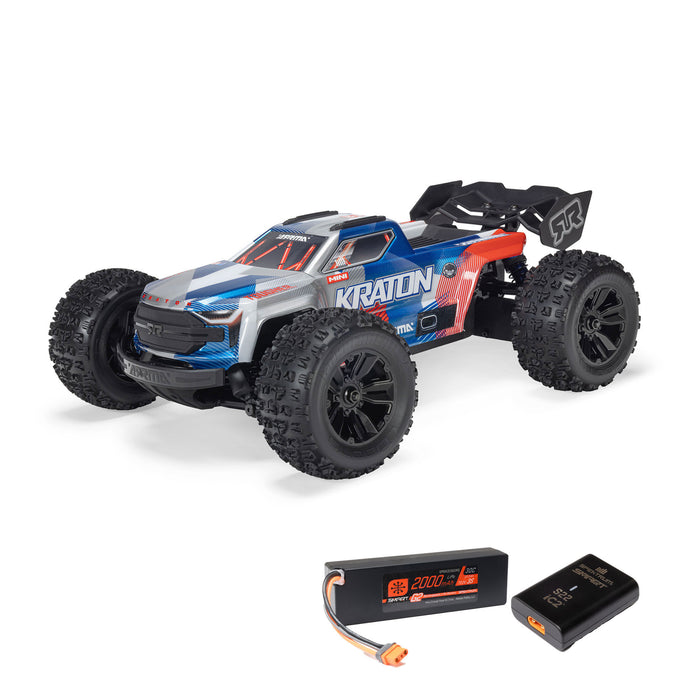 ARRMA ARA2508ST1 1/16 MINI KRATON 3S DSC 4X4 RTR Brushless Speed Truck (3S Battery & Charger Included) , Red / Blue