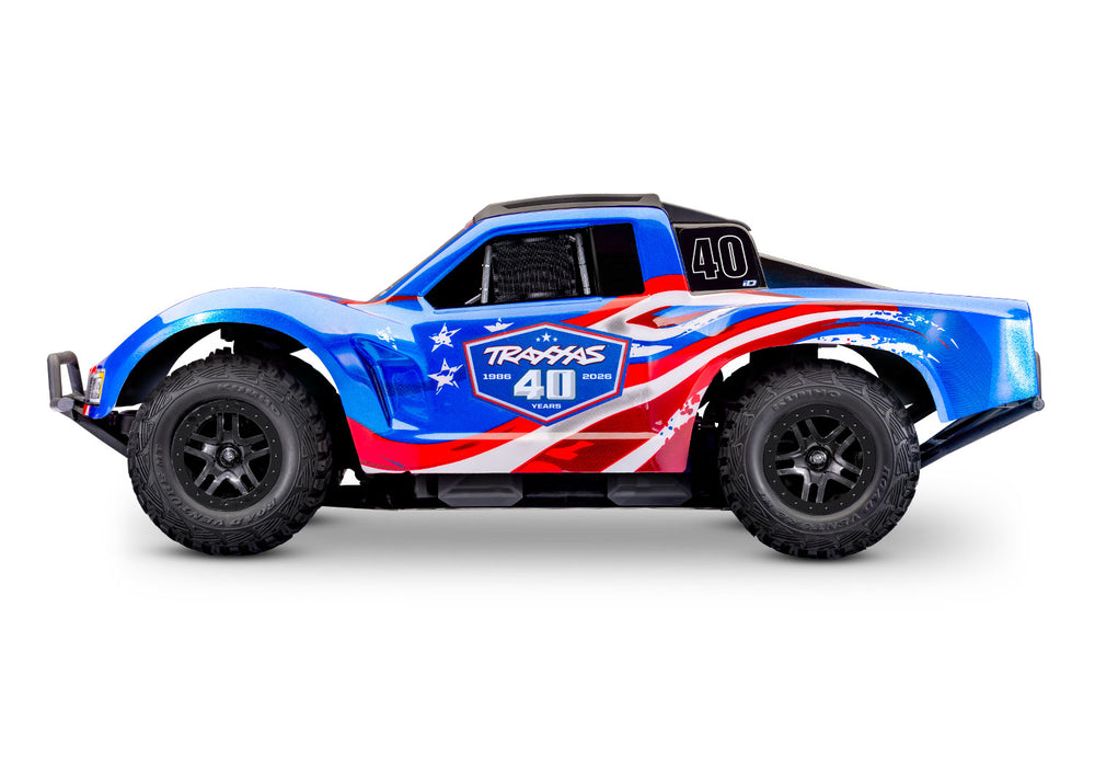 Traxxas 68454-4 40th Slash 4WD VX3 Brushless HD 1/10 Scale Short Course Truck LCG Clipless body Anniversary Red White Blue - NO Battery & Charger