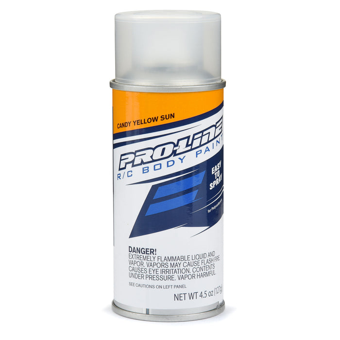 Pro-Line PRO644002 RC Body Spray Polycarbonate Paint CANDY YELLOW SUN Single 4.5 oz (127 g.) Individual Aerosol Can