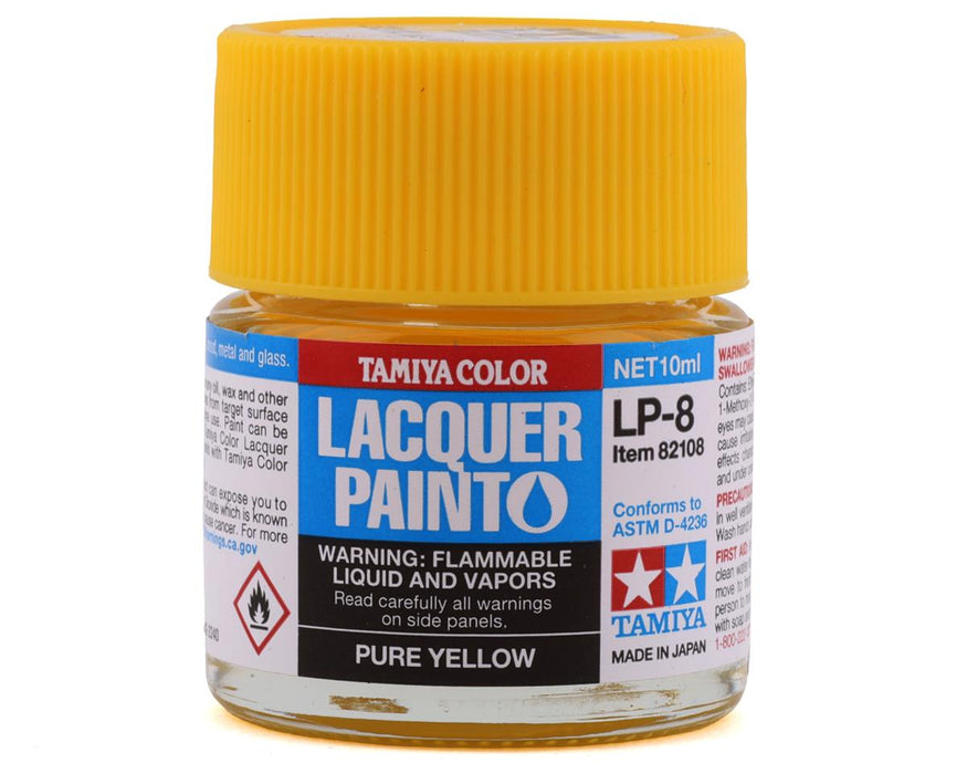 Tamiya TAM82108 LP-8 Pure Yellow Lacquer Paint (10ml)