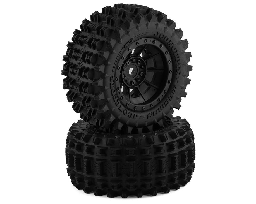 JConcepts JCO4013-3994 Magma Pre-Mounted Monster Truck Tires Hazard Wheel X-Maxx & 24mm Kraton 8s (Black) (2)