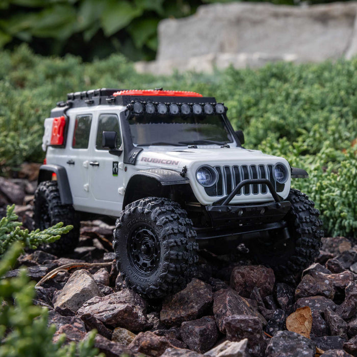 Axial AXI-2261T2 1/30 SCX30 Jeep Wrangler JLU 4X4 RTR Brushed Rock Crawler (Battery & Charger Included), White