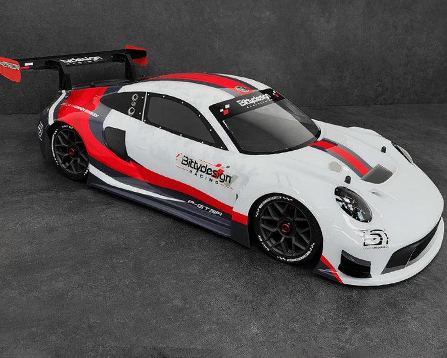 Bittydesign P-GT3R Pre-Painted 1/7 Supercar Body (White/Red) (Arrma Infraction/Limitless) BDYAR7-PGT3R-PP