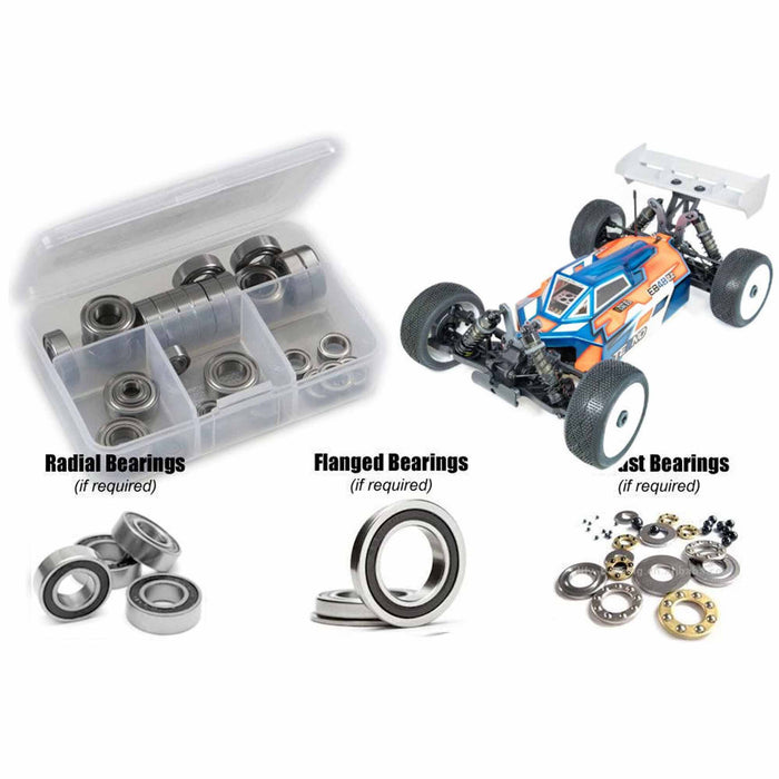 RC Screwz RCZTEK031R Rubber Shielded Bearing Kit, 1/8 Tekno EB48 2.2