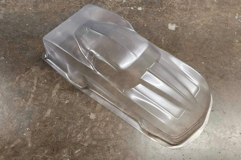 Racer RC by Andy’s 63 Chevy Corvette Split Window Body w/ Protective Film .040 CLEAR Drag SCT Street Eliminator NPRC Outlaw