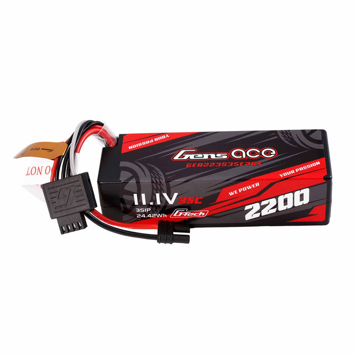 Gens Ace 2200mAh 3S 35C 11.1V HardCase G-Tech Lipo Battery Pack with IEC2 Plug for Arrma Grom GEA223S35E2GT