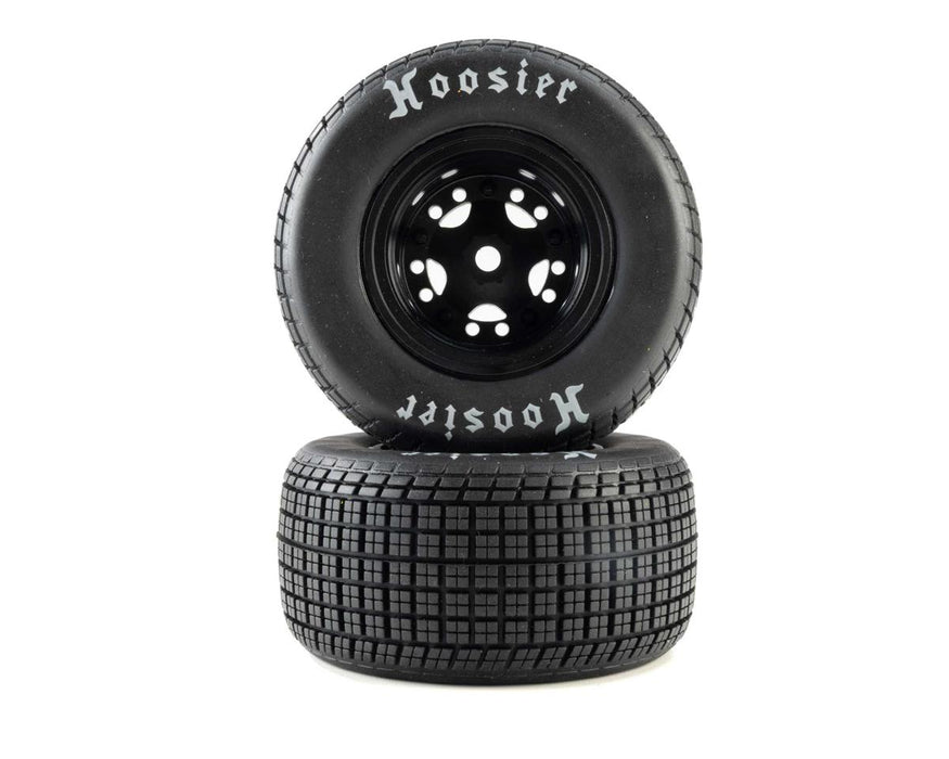 Losi LOS-4247 22S Dirt Late Model Hoosier 1/10 Pre-Mounted Tires (Black) (2) (Soft) (Front/Rear)