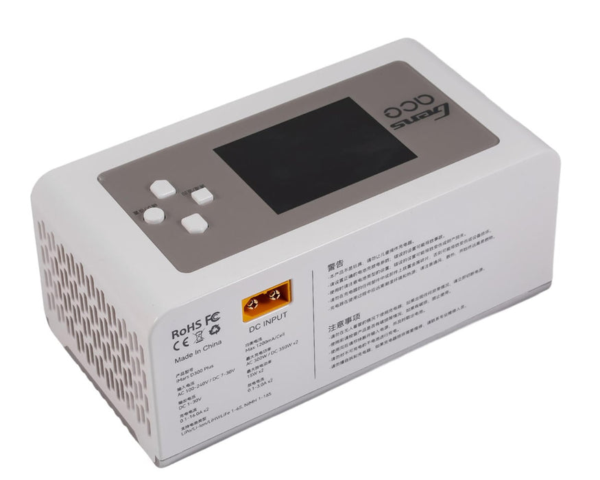 Gens Ace iMars D300 Plus Smart Dual AC/DC Charger WHITE 6S/16A AC-300W / DC-350W x2 w/Bluetooth App Control GEA300WPLUS-UW  G-Tech