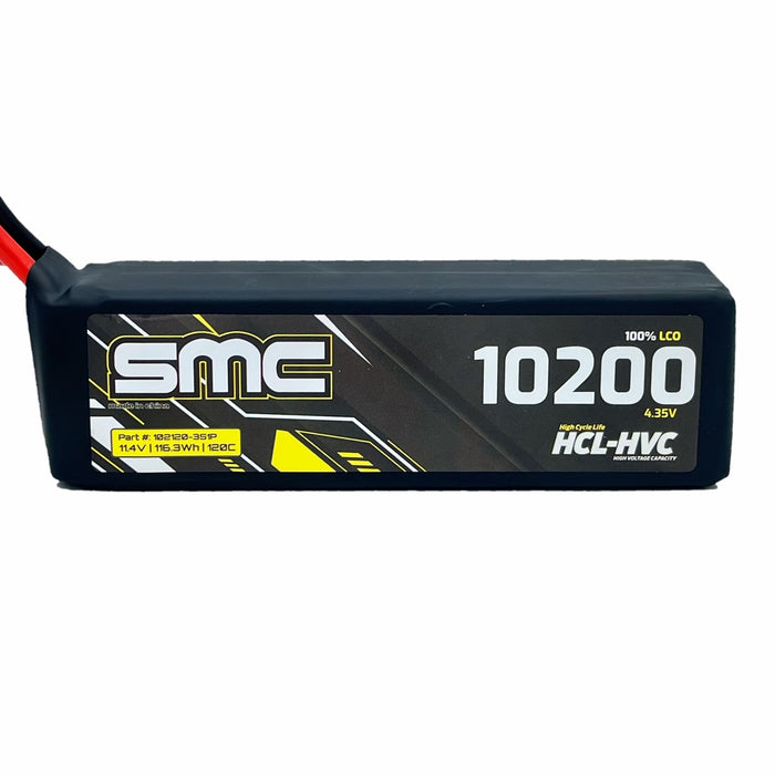 SMC 102120-3S1P HCL-HVC 11.4V 10200mAh 120C 3s LiHv High Voltage Lipo Battery EC5 soft case w/ G10 Protection Plates