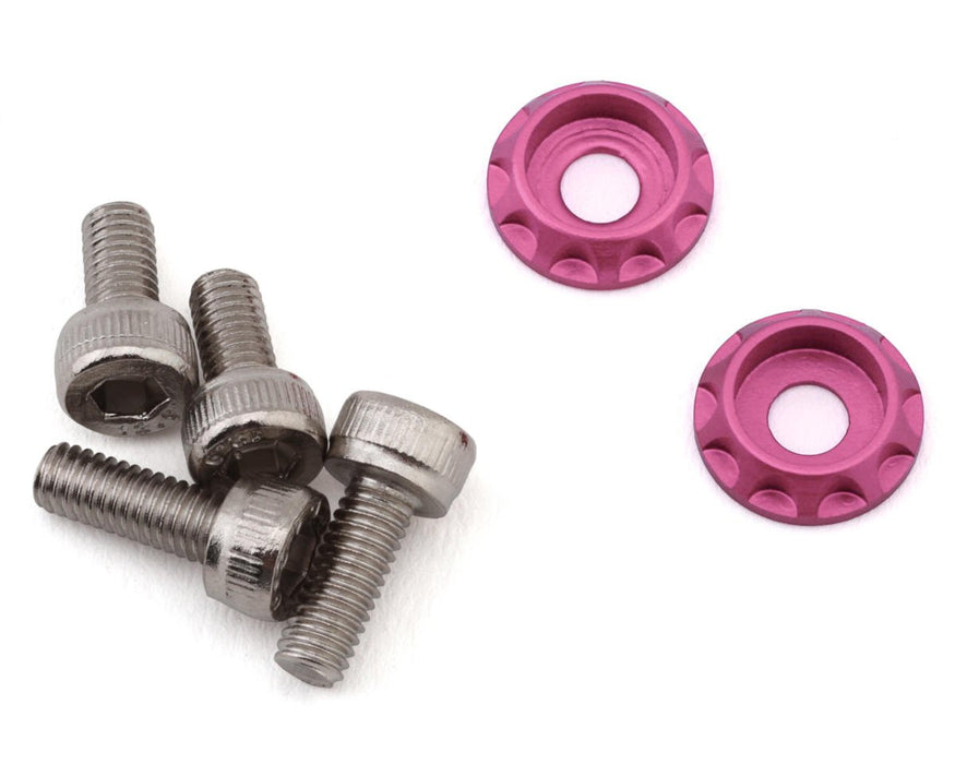 Team Brood BRO-TBR-6061MWKITK 3mm 6061 Aluminum Heatsink Motor Washers w/Screws (Pink)