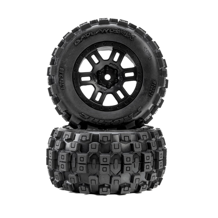 Pro-Line PRO1030110 Badlands Front/Rear Tires MTD 12mm Black Split Six (2): ARRMA MINI KRATON