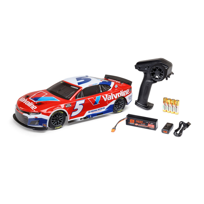 LOSI LOS1122505 1/12 NASCAR RC Racecar Kyle Larson No. 5 2025 Valvoline Chevrolet Camaro ZL1 2S AWD RTR Brushed On-Road (Battery & Charger Included), Red