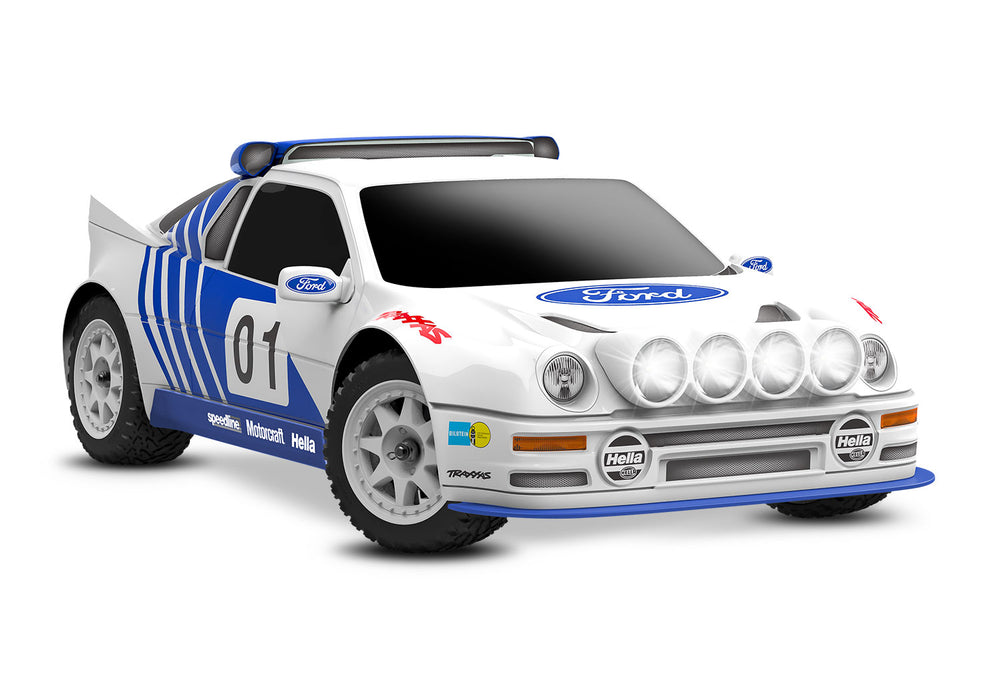 TRAXXAS TRA108046-1-WHT Mini Rally VXL Ford RS200 mini-scale rally car Ready-To-Race®, with TQi™ 2.4 GHz radio system with TSM®, and Velineon® VXL-3s™ brushless power system