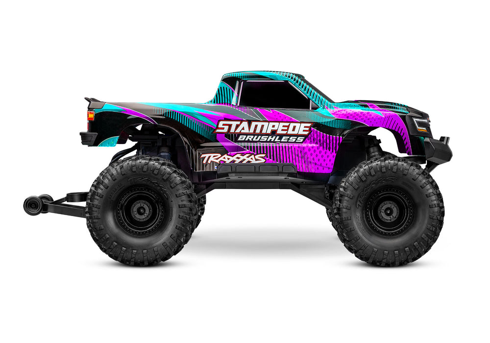 Traxxas Stampede 2WD VX3 Brushless Ed PINK 1/10 Scale Monster Truck 136454-4 50+ mph with 3s LiPo Battery & Charger NOT included