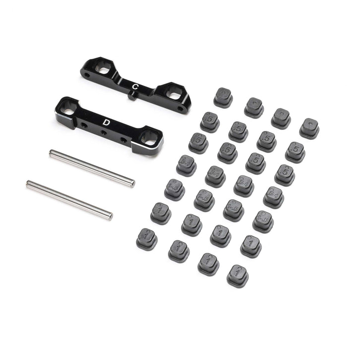 TLR Losi TLR-1055 Adjustable Suspension Pivot Block Set C & D, Black: 22S Sprint