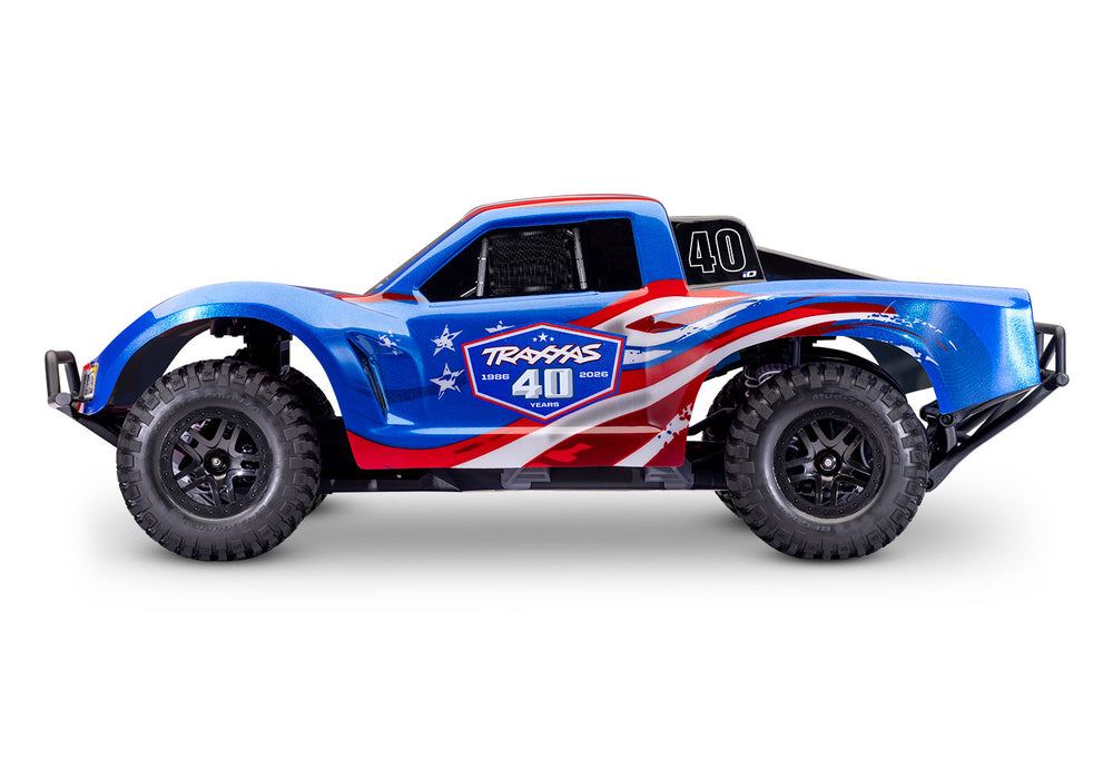 Traxxas 58434-4 40th Slash 2WD VX3 Brushless HD 1/10 Scale Short Course Truck LCG Clipless body Anniversary Red White Blue - NO Battery & Charger