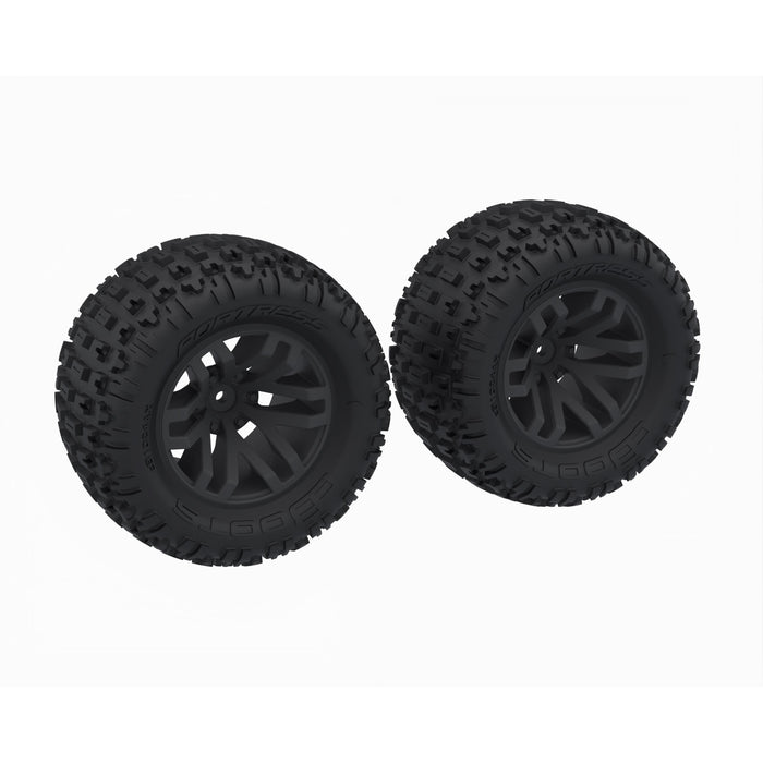 ARRMA ARA-1608 dBoots 'FORTRESS MT' Tire Set Glued, Black (2) Granite
