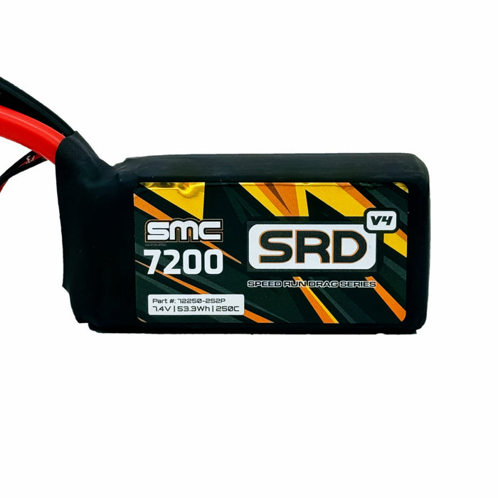 SMC 72250-2S2PV4 7.4V SRD-V4 7200mAh 2S 250C QS8 Connector Soft case Drag LIPO BATTERY Racing pack