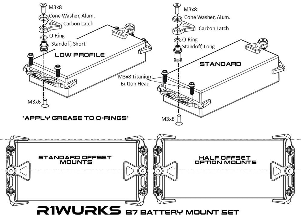 R1WURKS (B7 Series) Battery Mount Set R1-900104