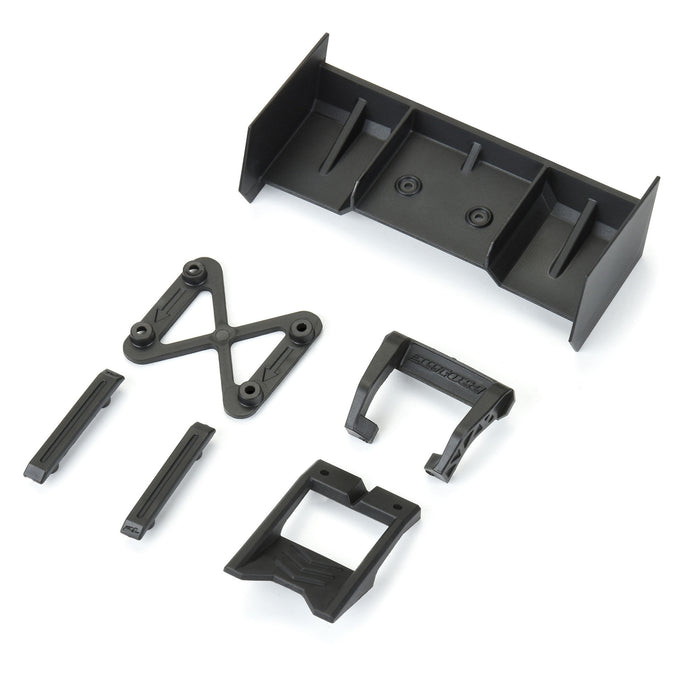 Pro-Line PRO642300 1/18 Sector Wing Set and Roof Skids Black: Granite GROM