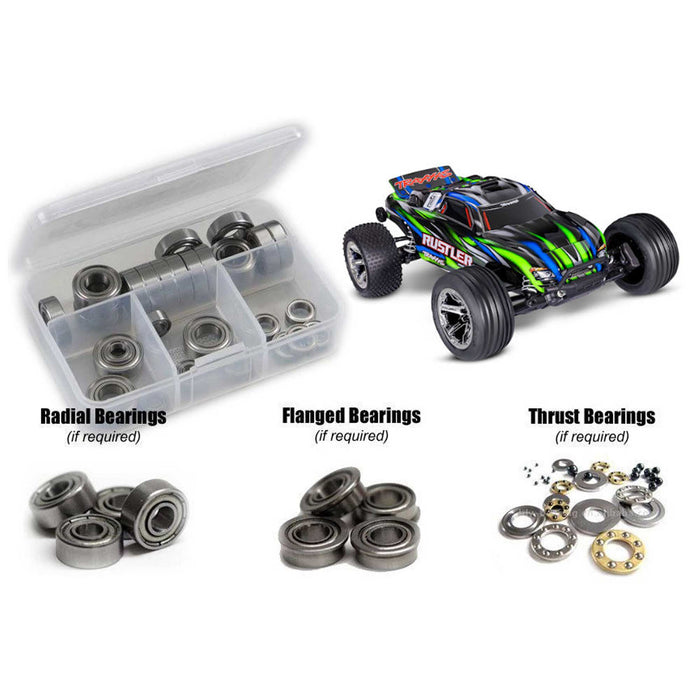 RC Screwz RCZTRA132B Traxxas Rustler 2wd BL-2S (#37354-4) Metal Shielded Bearing Kit