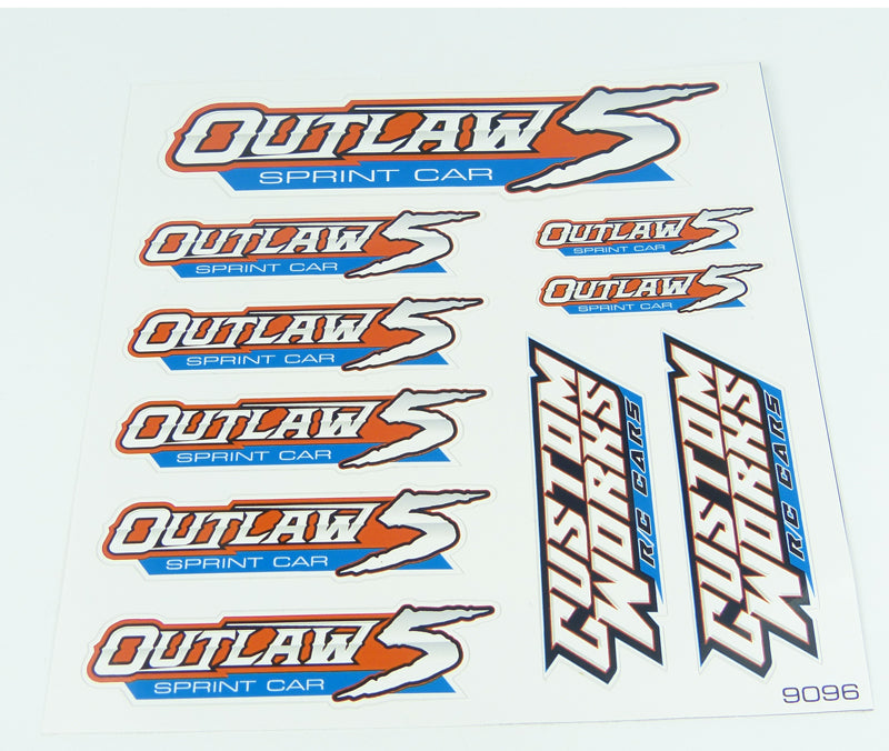 Custom Works 9096 CW OUTLAW 5 DECAL WRAP SPRINT CAR ORANGE BLUE