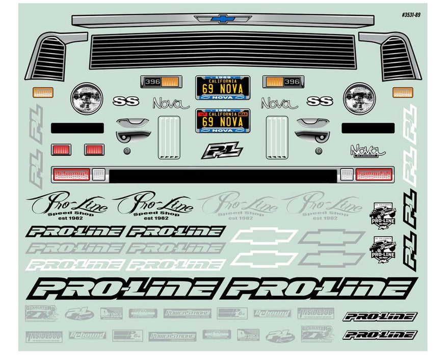 Proline PRO353100 1969 Chevy Nova Clear Body: 22S/Slash 2wd Drag Car