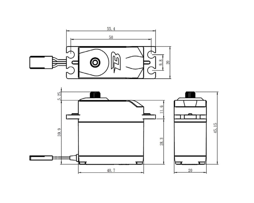 Savox SAV-B-12KG Budget Analog Servo, .23/ 167oz-in (12kg-cm) @6v, Standard Size, Metal Gear