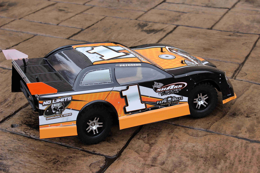SHARK RC RIPTIDE 1/10 Short Course OutLaw Street Stock CLEAR Body Toyota Supra Grill .040 Slash