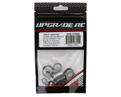 UpGrade RC UPG-17006 "Black Lightning" Rubber Sealed Bearing Kit for Arrma® 3S BLX Big Rock™/Infraction™/Senton™/Vorteks™/Typhon™