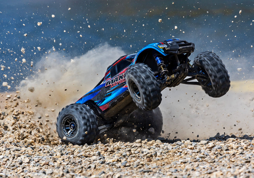 Traxxas TRA89087-4-BLUE 1/10 Wide Maxx Ultimate 4s Monster Truck Blue Aluminum RTR