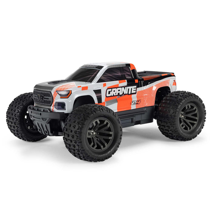 ARRMA ARA4202V4T3 1/10 GRANITE 4X4 RTR Brushed Monster Truck, Orange