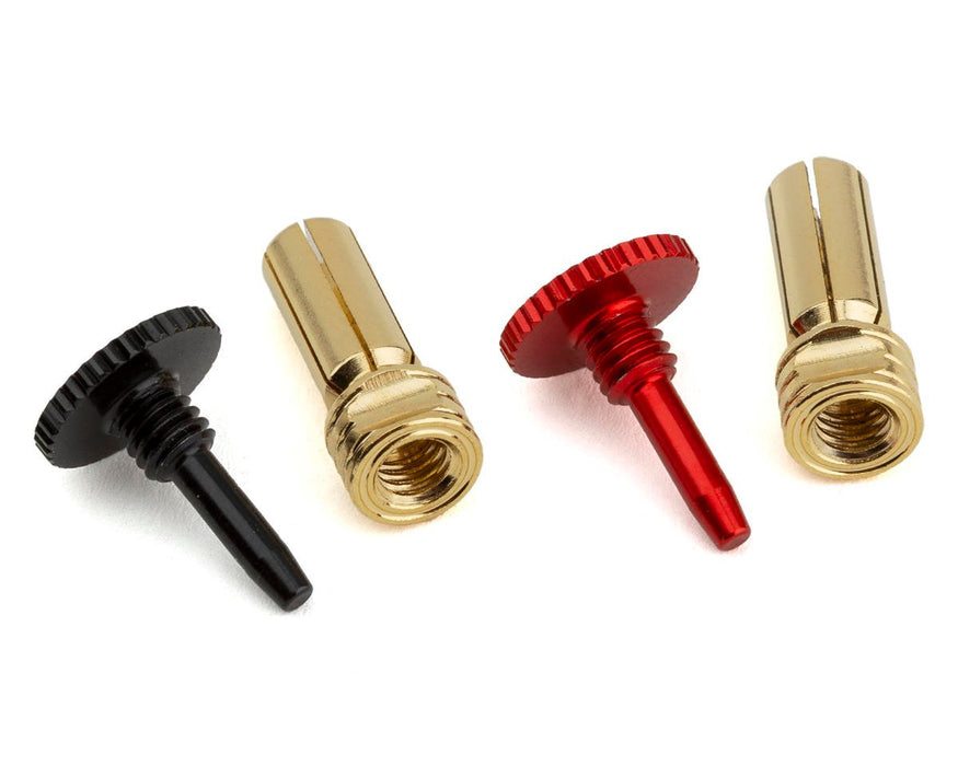 ProTek RC PTK-5079 Twist Lock Adjustable Bullet Plug Grips w/5mm Bullets (Red/Black)