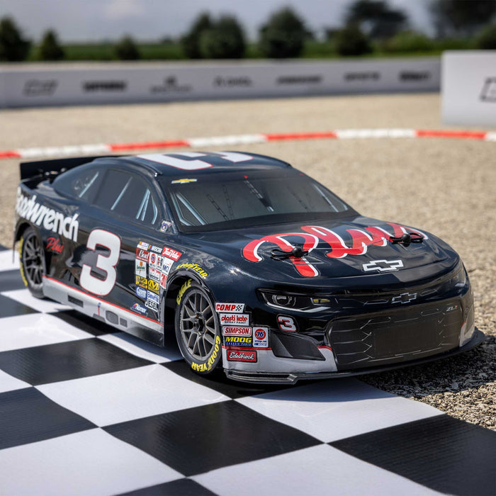 LOSI 1/12 NASCAR RC Race Car RCR Dale Earnhardt 3 GM Goodwrench Chevrolet ZL1 2S AWD RTR Brushed On-Road (Battery & Charger Included), Black LOSF1122503