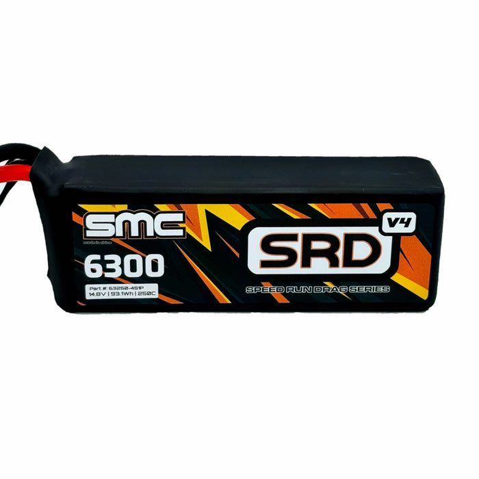 SMC 63250-4S1PV4 14.8V SRD-V4 6300mAh 4S 250C QS8 Connector Soft case Drag LIPO BATTERY Racing pack