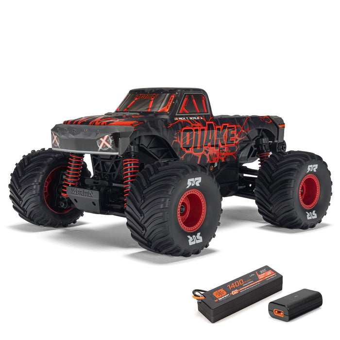ARRMA ARA2137T1 1/16 QUAKE GROM 4X4 RTR Brushed Monster Truck (Battery & Charger Included), Red