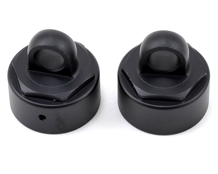 Tekno RC TKR6003B Non-Vented Shock Caps (aluminum, black anodized, 2pcs)