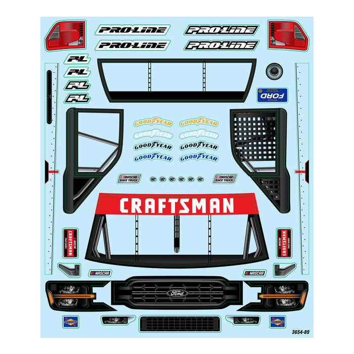 Proline PRO365400 Pre-Cut 2024 Ford F-150 NASCAR Truck Series Clear Body for Losi NASCAR Racecar
