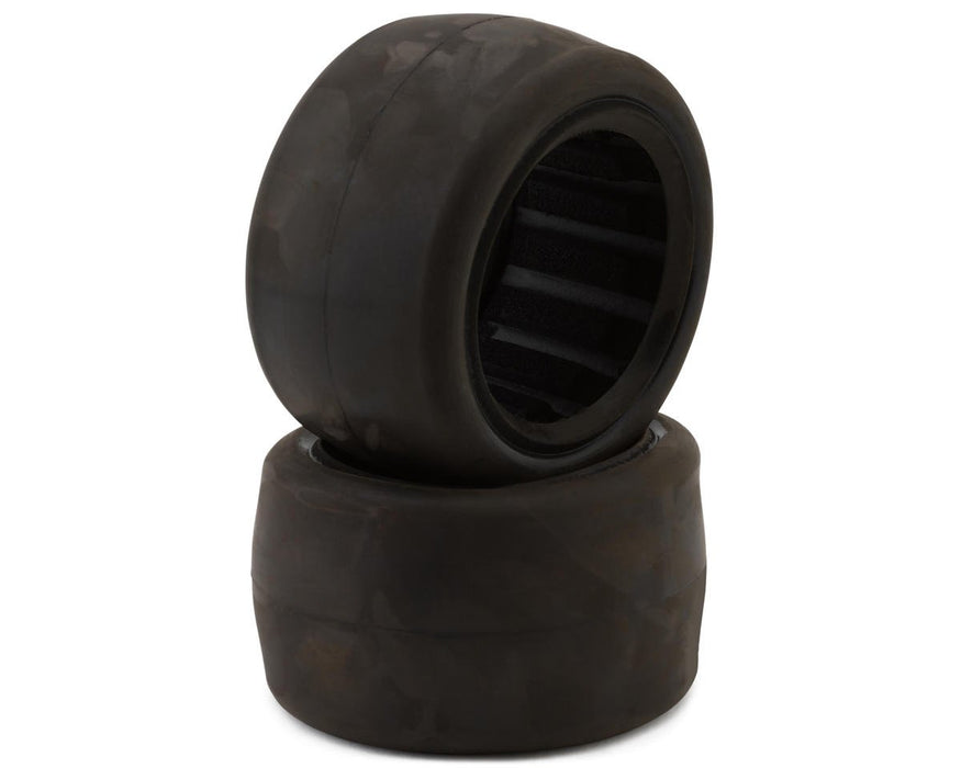 Raw Speed RC Slick Low Pro 2.2" 1/10 Rear Oval Tires (2) MCLovin Red/Yellow (Medium/Soft) w/ Foam Inserts RWS100316MCB