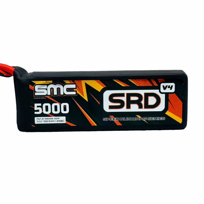 SMC 50250-3S1PV4 11.1V SRD-V4 5000mAh 3S 250C QS8 Connector Soft case Drag LIPO BATTERY Racing pack