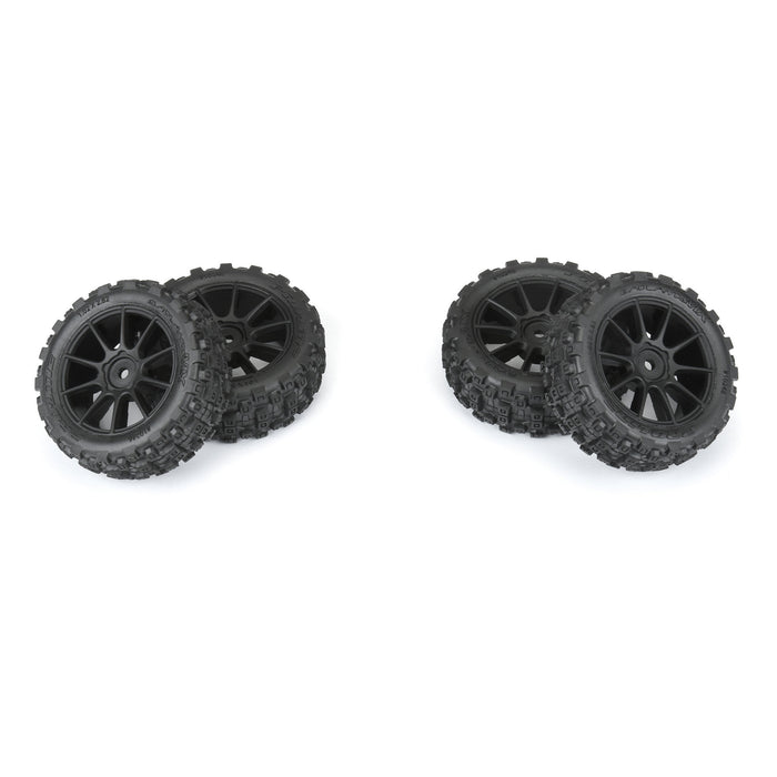 Pro-Line PRO1024610 Badlands MX 1.9" Buggy Tires MTD Mach-10 Black Wheels: Typhon GROM