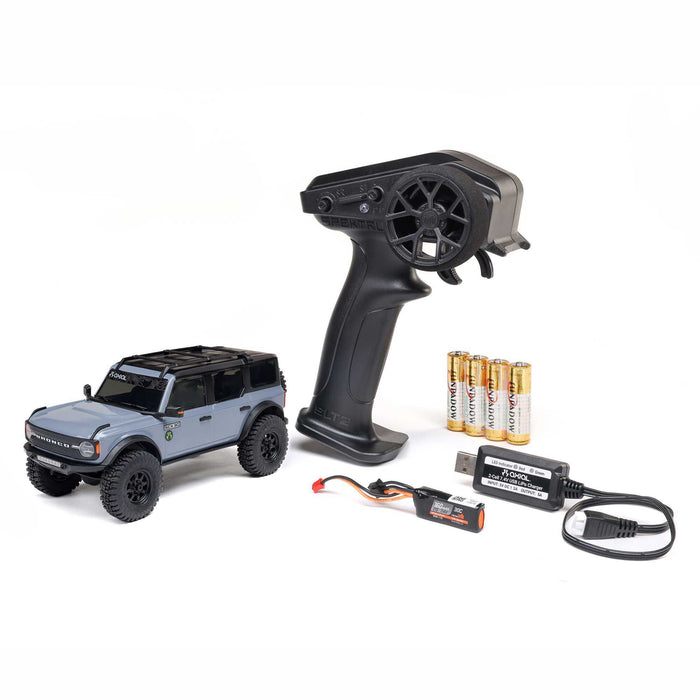 Axial AXI-2048T2 1/30 SCX30 Ford Bronco 4X4 RTR Brushed Rock Crawler (Battery & Charger Included), Gray